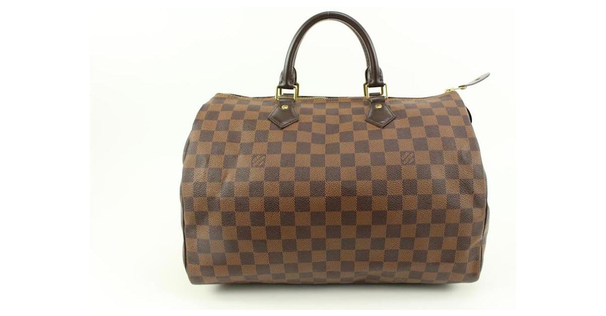 Brown Louis Vuitton Damier Ebene Speedy Bandouliere 35 Boston Bag