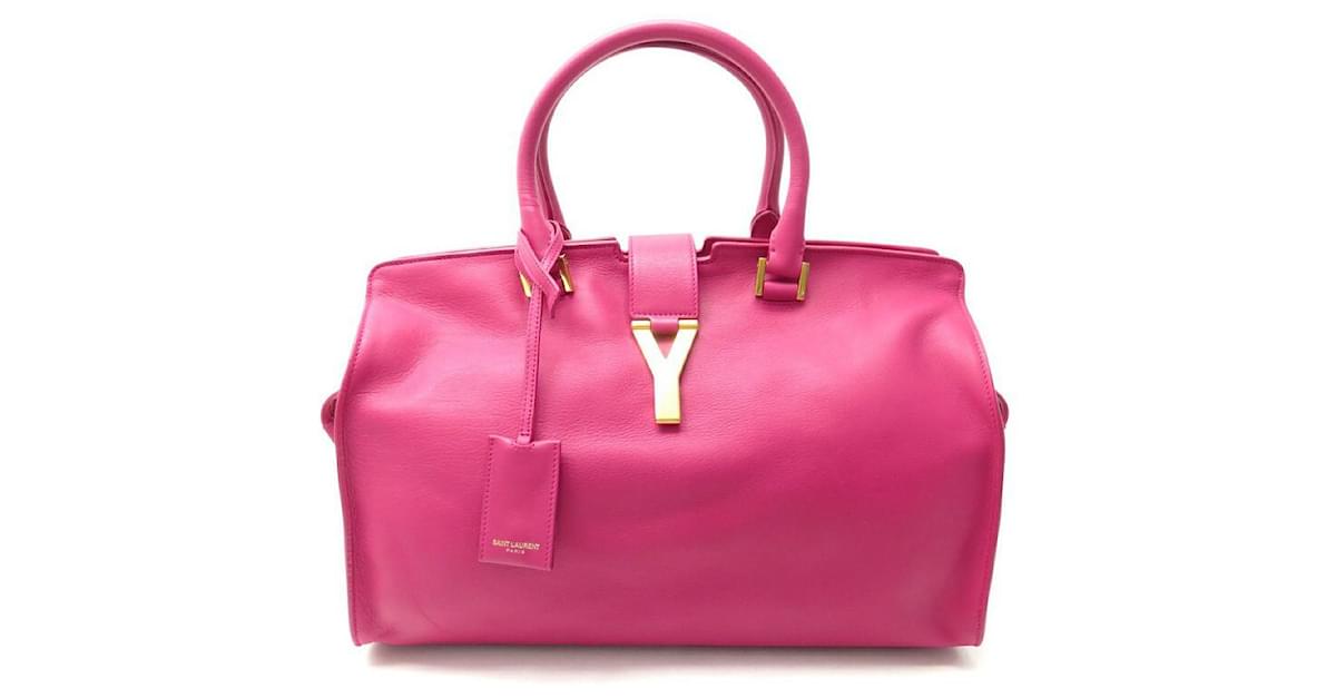 HANDBAG YVES SAINT LAURENT CABAS LINE Y CHYC M 311208 FUSHIA LEATHER BAG  Fuschia ref.566409 - Joli Closet