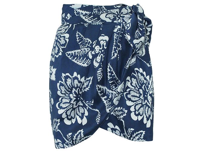 Mini Jupe Isabel Marant Andy En Soie Brodée Georgette - Taille FR 34 / UK 6 - Noire - Comme Neuve