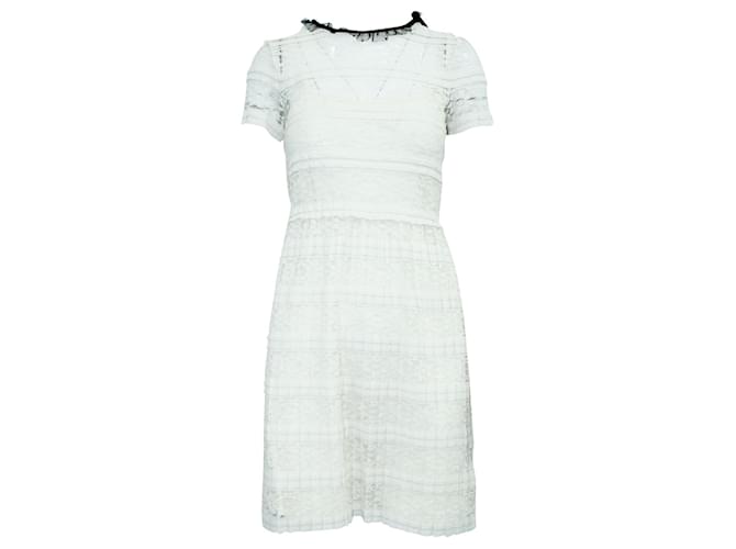 chinese dress ladies Red Valentino beige lace strappy dress with bow - BOPF
