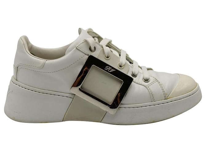 【Roger Vivier】 'Viv' Skate sneakers Viv' Skate Sneakers in leather White Woman