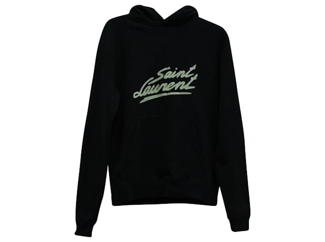 Saint Laurent '50s Signature Logo Graphic Hoodie in Black