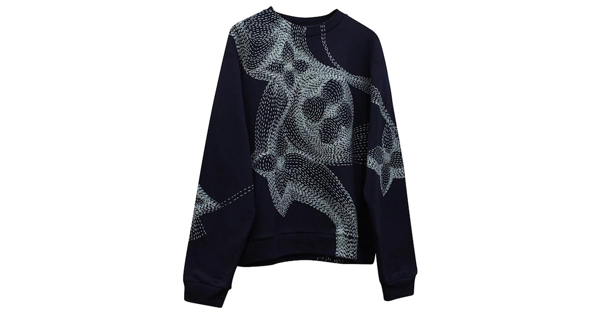 Twist Louis Vuitton Sweater with Monogram Flower Design in Navy