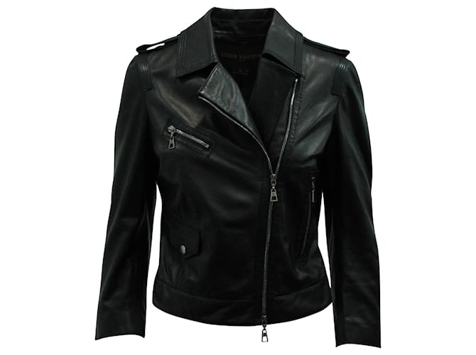 Louis Vuitton Biker Jacket in Black Leather Lambskin ref.571441