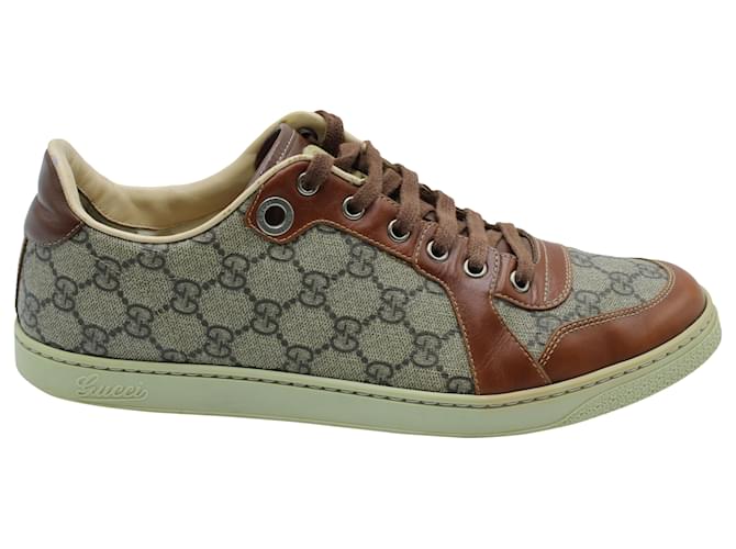 Gucci GG Supreme Sneakers in Brown Coated Canvas Cloth