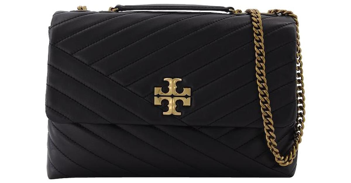 Tory Burch Kira Chevron Convertible Shoulder Bag in black leather  ref.572046 - Joli Closet