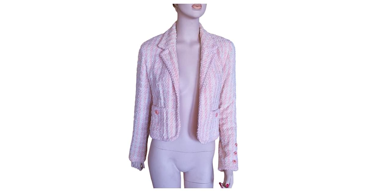 Chanel vintage jacket Pink Tweed ref.572224 - Joli Closet