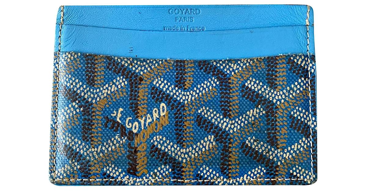 GOYARD Goyardine Saint Sulpice Card Holder Sky Blue