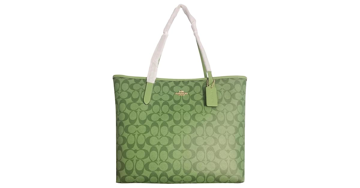 light green coach bag