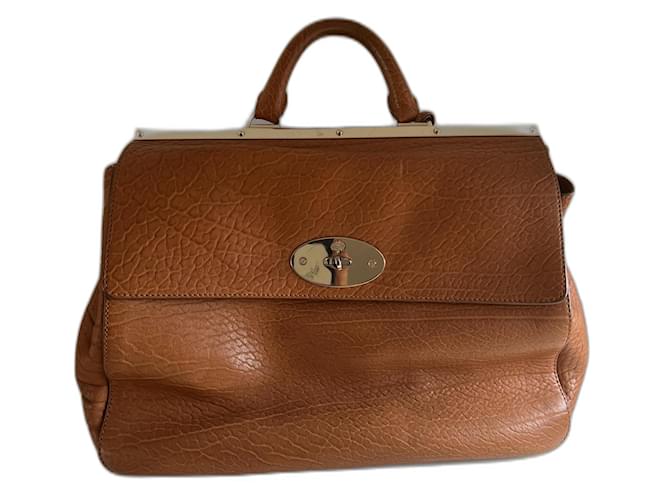 Grand sac à main Mulberry en très bon état Cuir Marron clair ref.572857