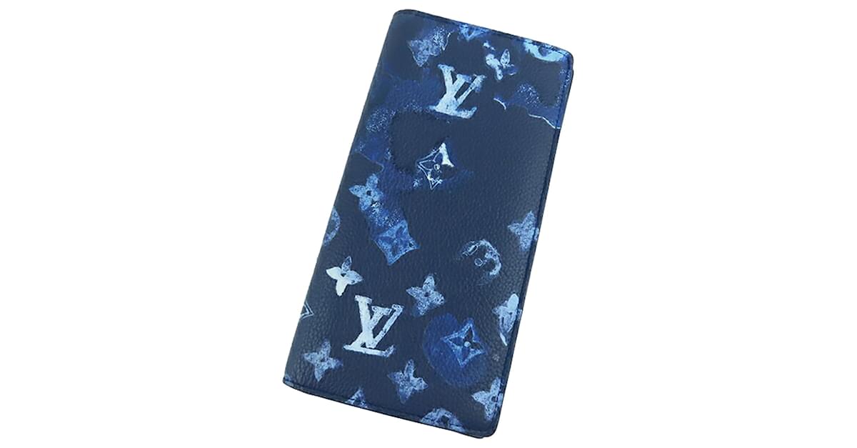 Louis Vuitton Blue Monogram Water Color Brazza Long Wallet Leather  Pony-style calfskin ref.573524 - Joli Closet