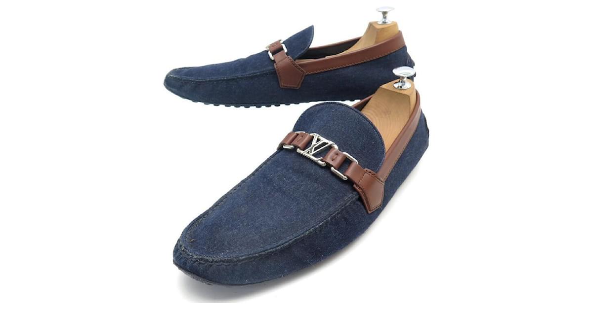 Louis Vuitton men Loafers in blue suede // Model: Hockenheim