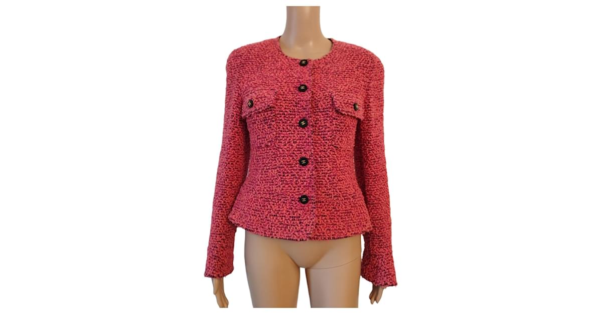 Chanel jacket in pink wool 94a ref.576657