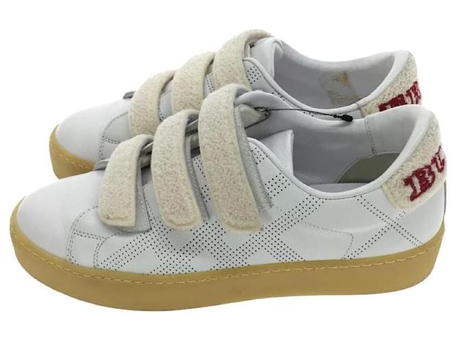 美品⭐️BURBERRY スニーカー ノバチェック ベルクロ ロゴ 白 27cm