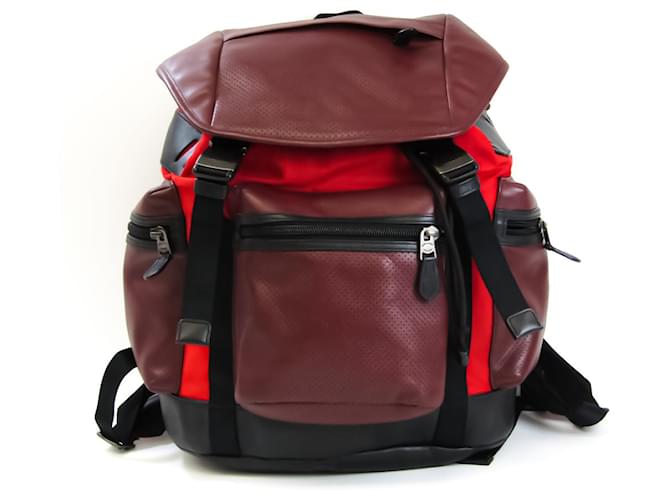 coach f54777 trek travel pack red leather backpack Timeless PU Leather Coach Charter Backpack 24 In