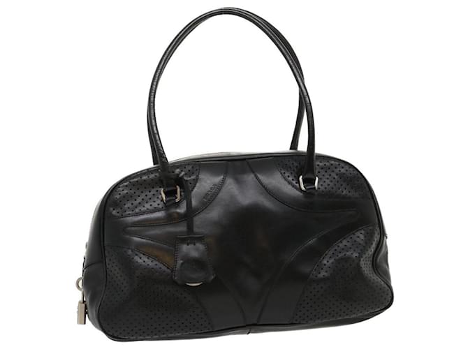 PRADA Boston Bag Leather Black Auth ki1916 Nylon ref.JC579653