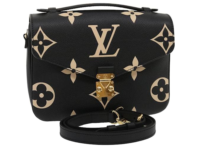 LOUIS VUITTON Empreinte Pochette Metis MM Hand Bag 2Way Black