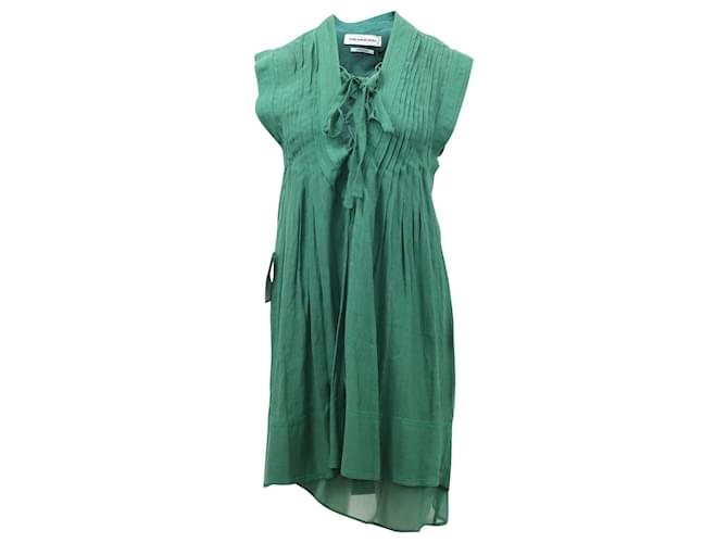 isabel marant etoile green dress MARANT TOILE Adeliani Belted Short Dress | Green