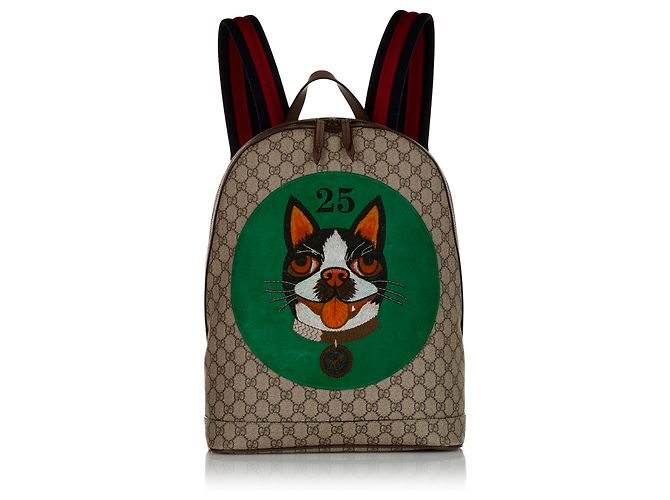 Gucci Brown GG Supreme Bosco Backpack Multiple colors Beige  display picture 3