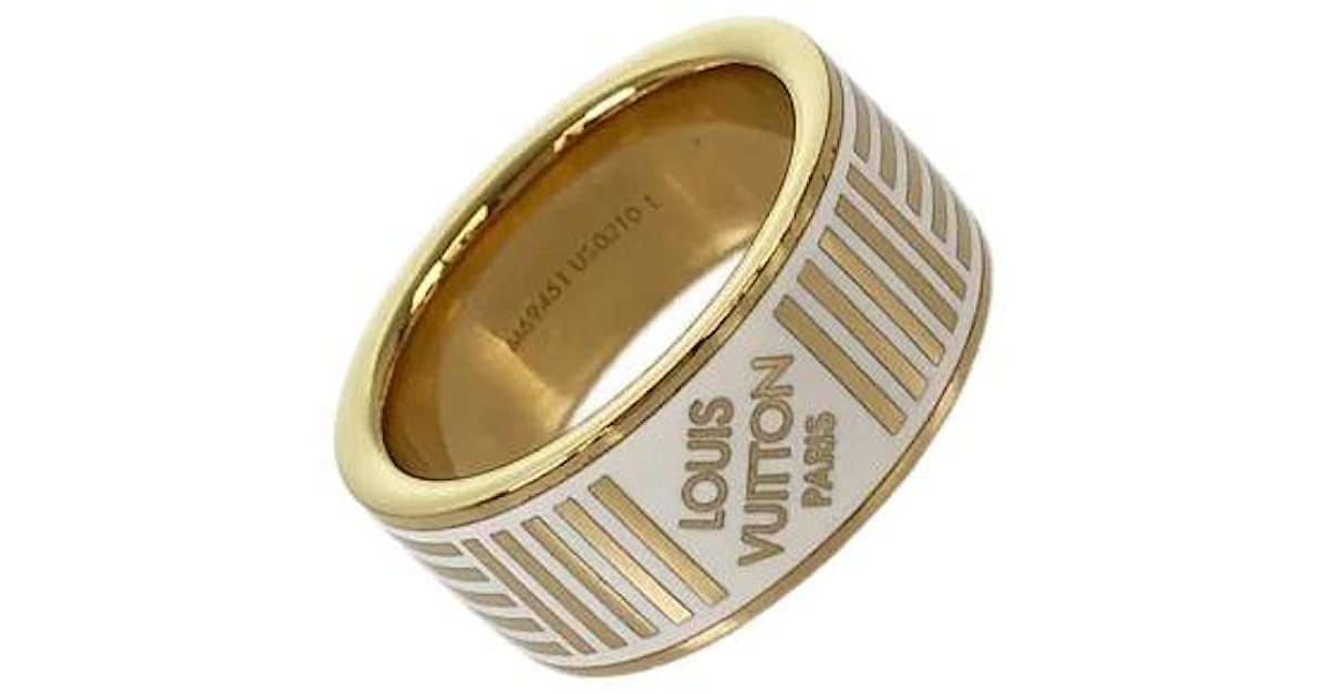 Louis Vuitton Ring Metal Berg Damier White L size ref.586505 - Joli Closet