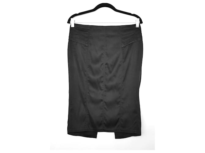 Gucci x Tom Ford AW03 Stretch Silk Pencil Skirt Black ref.586632