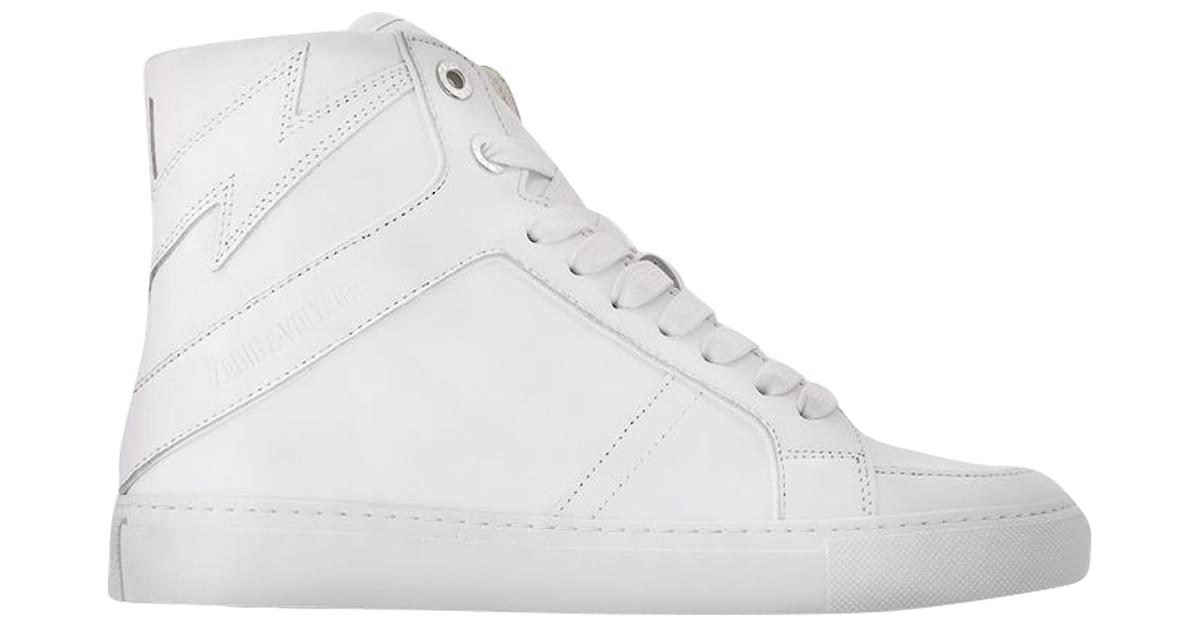 Zadig & Voltaire ZV1747 High Flash Smooth Calfs in white leather ref ...