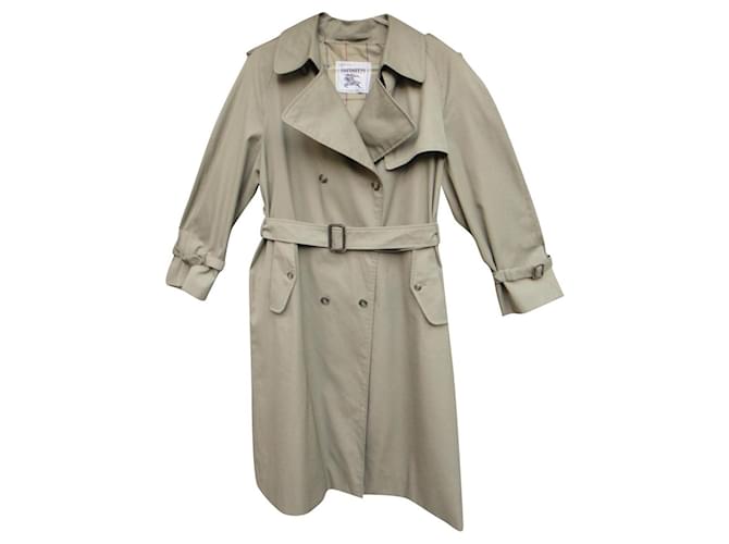 vintage Burberry women's trench coat 44 Khaki Cotton Polyester ref