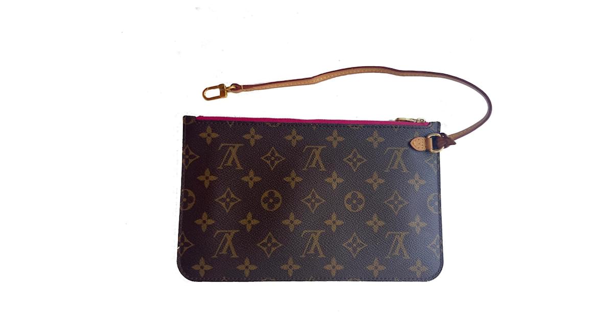 Louis Vuitton Neverfull Monogram Pochette Dark brown Cloth ref.591749 -  Joli Closet