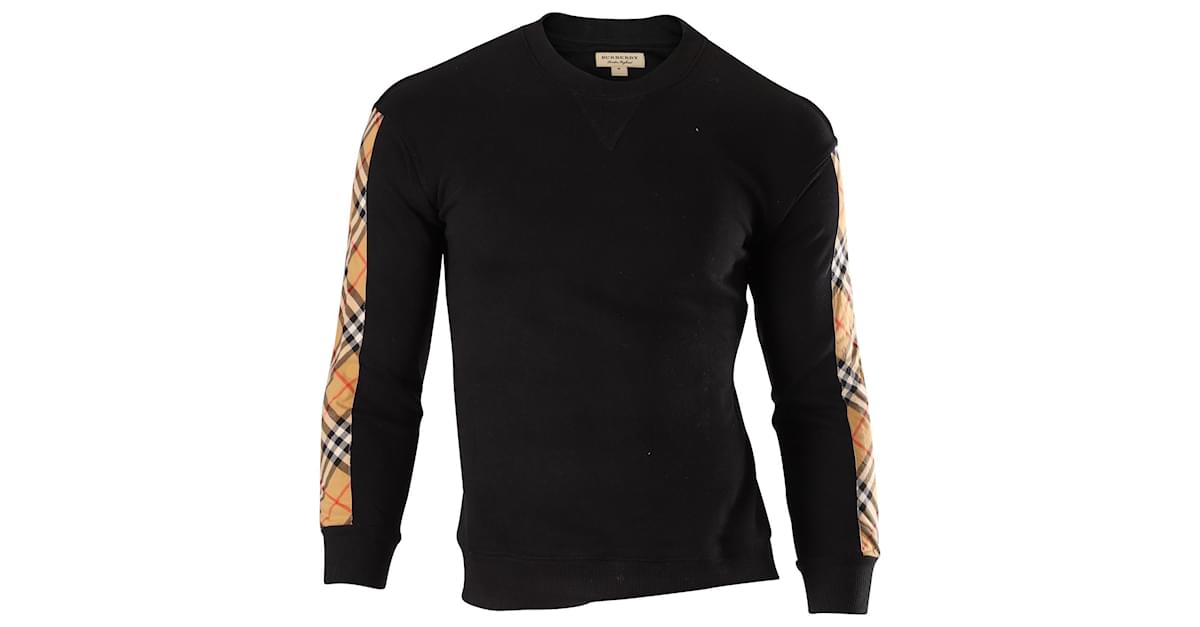 Burberry vintage check detail cotton blend sweatshirt hot sale