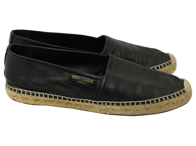 Yves Saint Laurent Saint Laurent Round Toe Espadrilles in Black