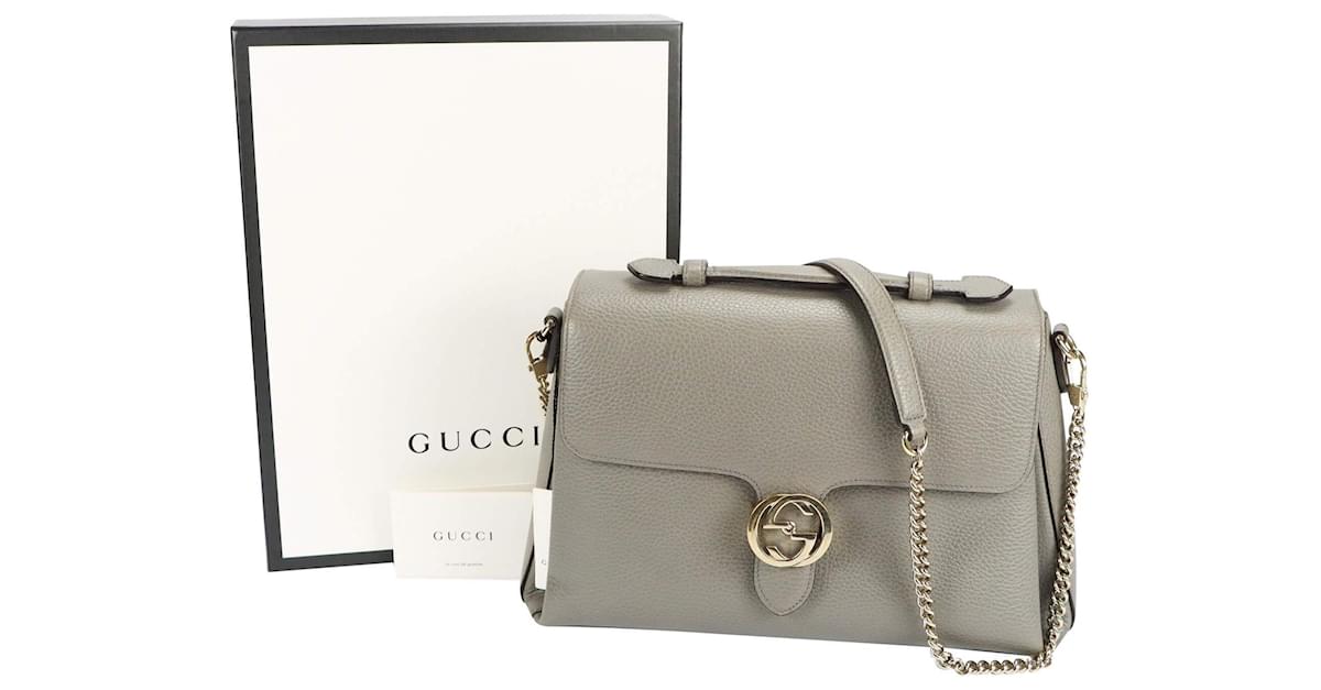 Gucci Gucci Interlocking Medium Grey Dollar Calfskin on SALE