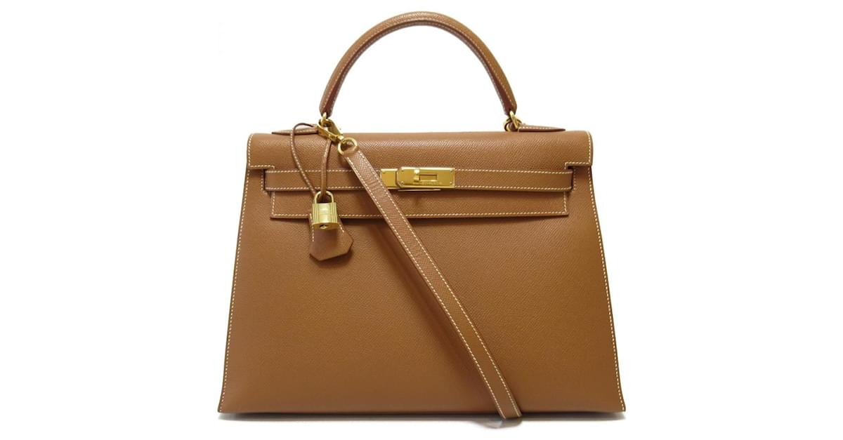 Hermès Kelly 32 Chocolate brown Gold hardware Leather ref.656569 - Joli  Closet