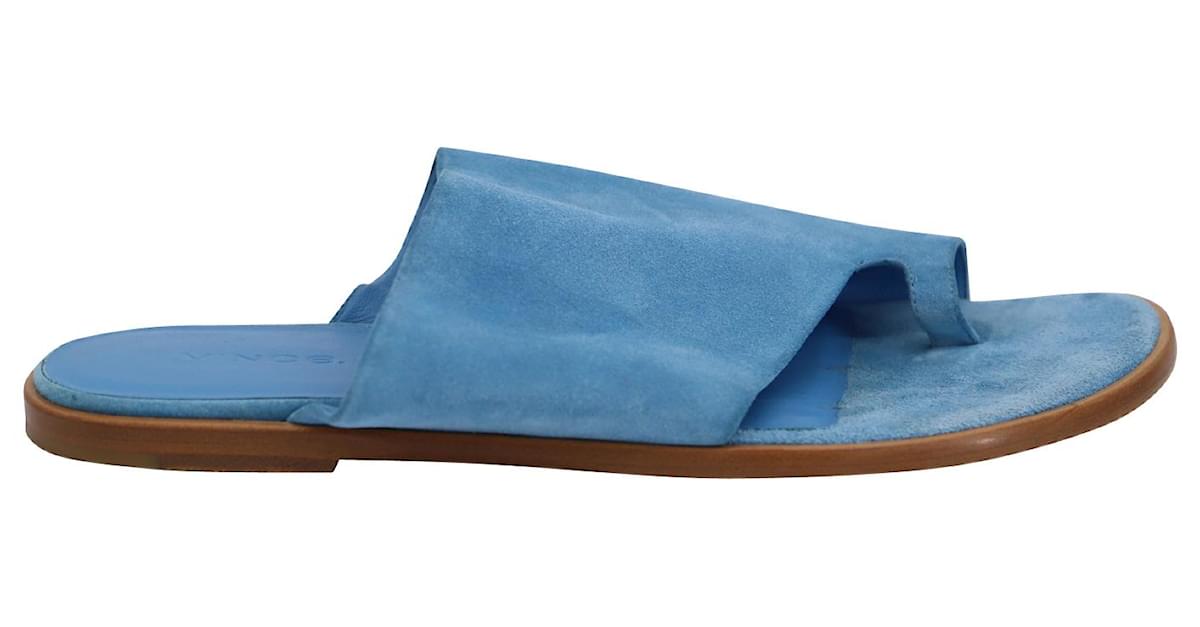 Vince Edris Flat Sandals in Light Blue Suede ref.595274 Joli Closet