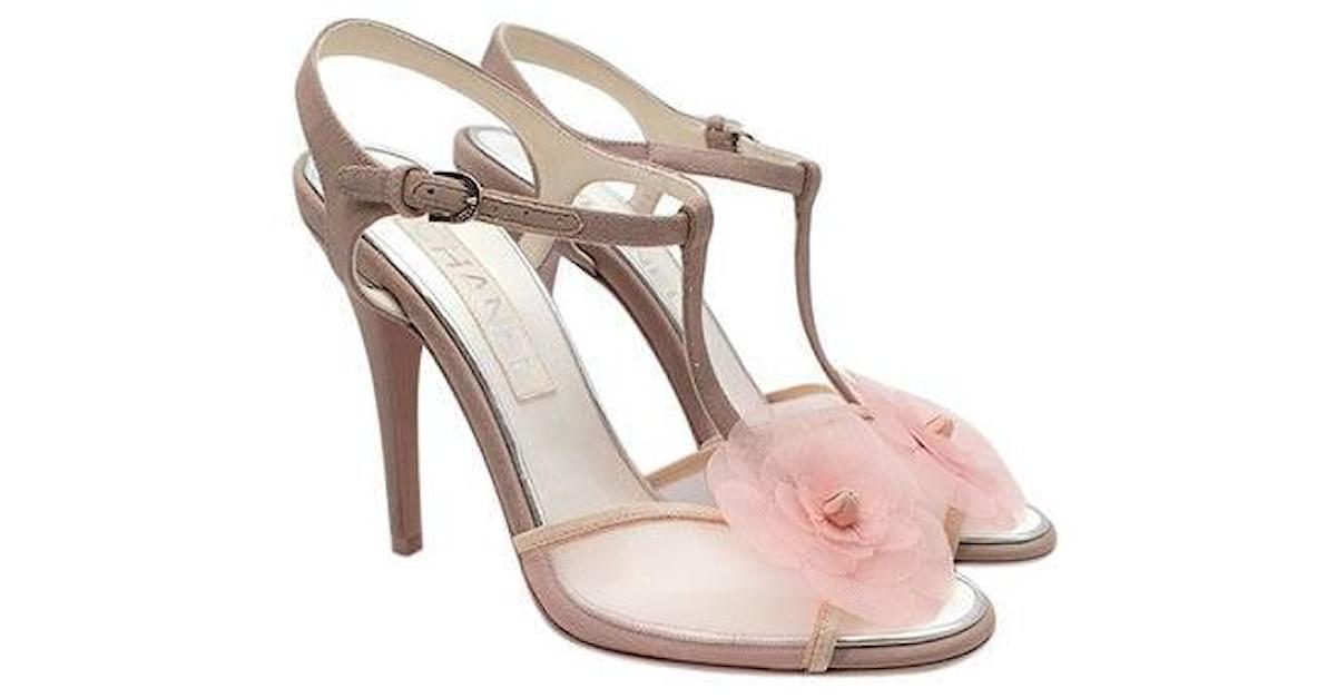 Chanel Riemchen-Sandaletten pink on sale Elegant