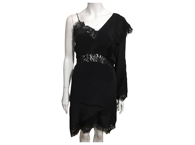Iro Haven silk and lace dress, New with tags Black ref.597812 - Joli Closet