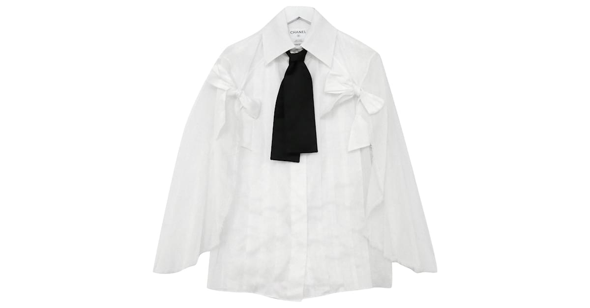 Silk blouse Chanel White size 38 FR in Silk - 34739295