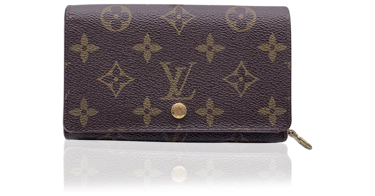 Louis Vuitton Monogram Brown Canvas Tresor Wallet Coin Purse Cloth  ref.505917 - Joli Closet