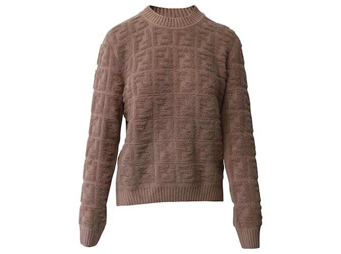 Fendi FF Motif Roll Neck Sweater in 