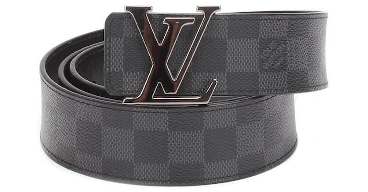 Louis Vuitton Black Damier Graphite Pont Neuf Belt Grey Cloth Metal  ref.217813 - Joli Closet