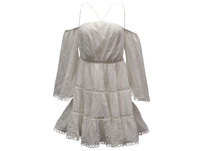 Robe ZIMMERMANN En Dentelle à Cordon Dos Ouvert Blanc - Neuve Sans étiquettes Taille Medium