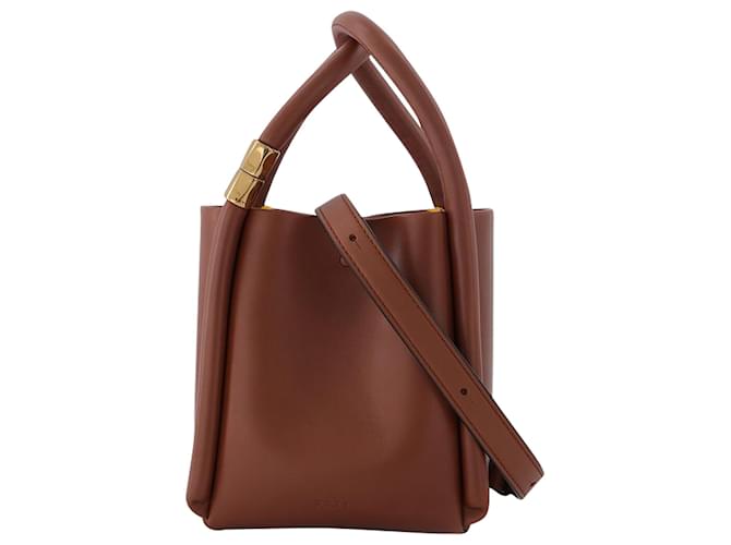 Boyy Lotus 12 Tasche aus orangefarbenem Leder Braun