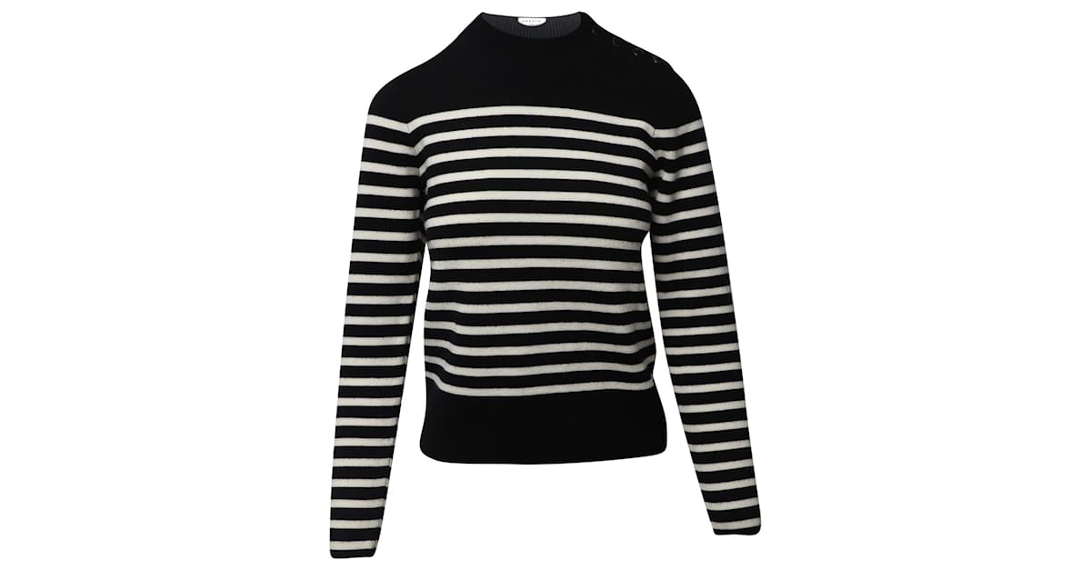 NEW SANDRO Womens Naelle Striped Top White Black Long Sleeve Size 2 /US orders M ($340)