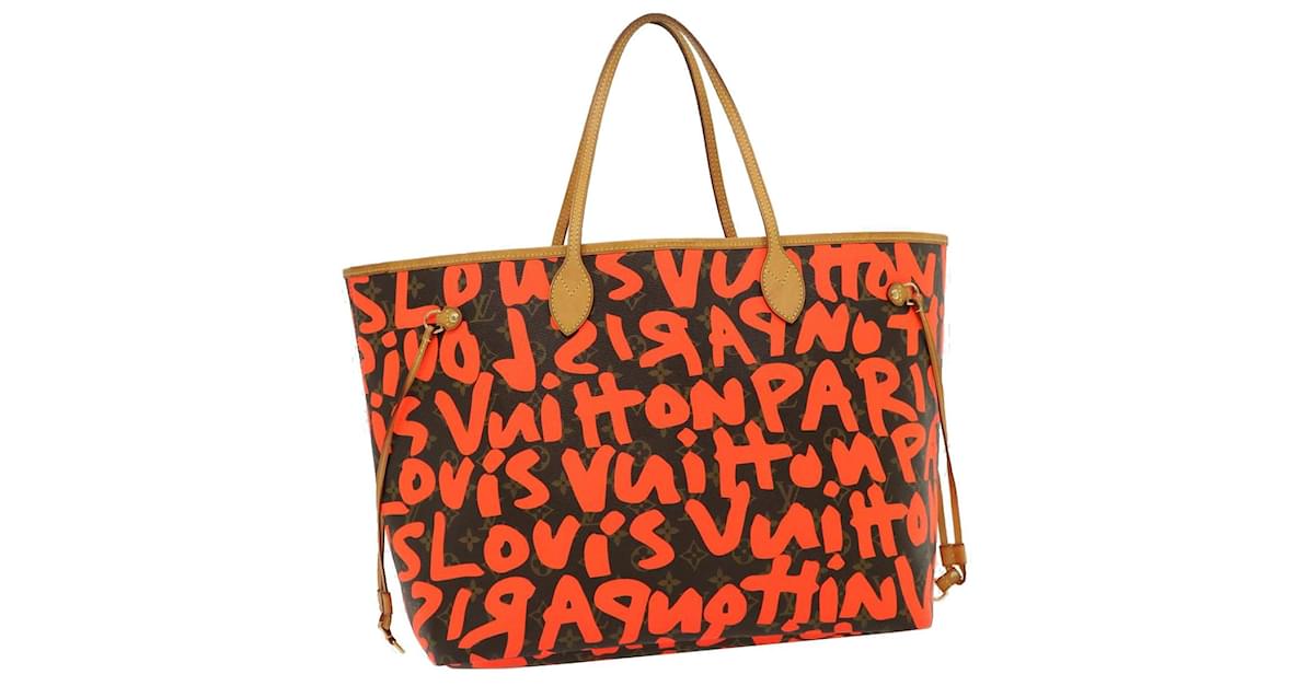 LOUIS VUITTON Monogram Graffiti Neverfull GM Orange 1273132