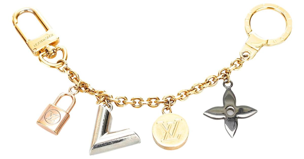 Louis Vuitton Gold Kaleido V Bag Charm Silvery Golden Metal ref