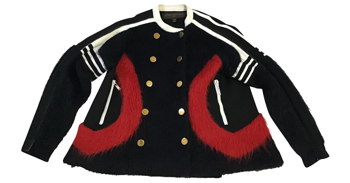 Louis Vuitton Jacket Coat Black Red Wool Mohair ref.613554 - Joli Closet