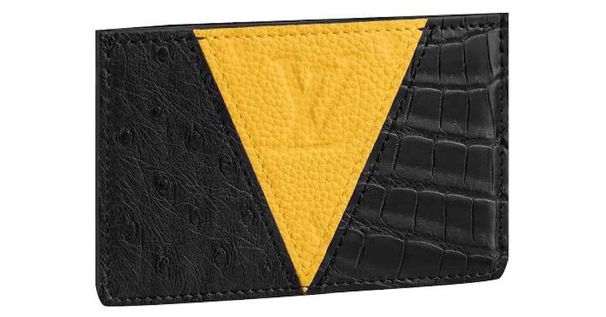 Louis Vuitton LV card holder in exotic leather Black ref.510446