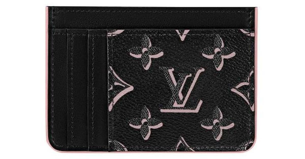 LOUIS VUITTON Monogram Fall for You LV Side-Up Card Holder Black 1280576