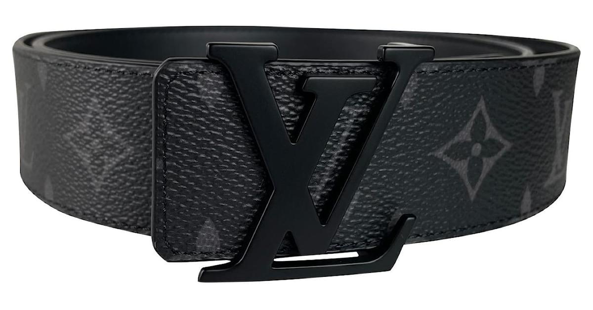 Initiales cloth belt Louis Vuitton Black size 90 cm in Cloth - 31567692