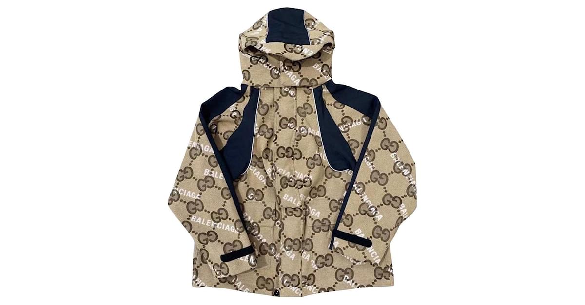 Gucci x Balenciaga The Hacker Project Jumbo GG Jacket Black White Beige  Dark brown Cotton ref.617011 - Joli Closet