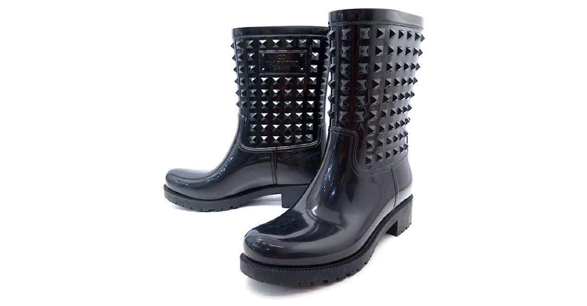 valentino rockstud rain boots
